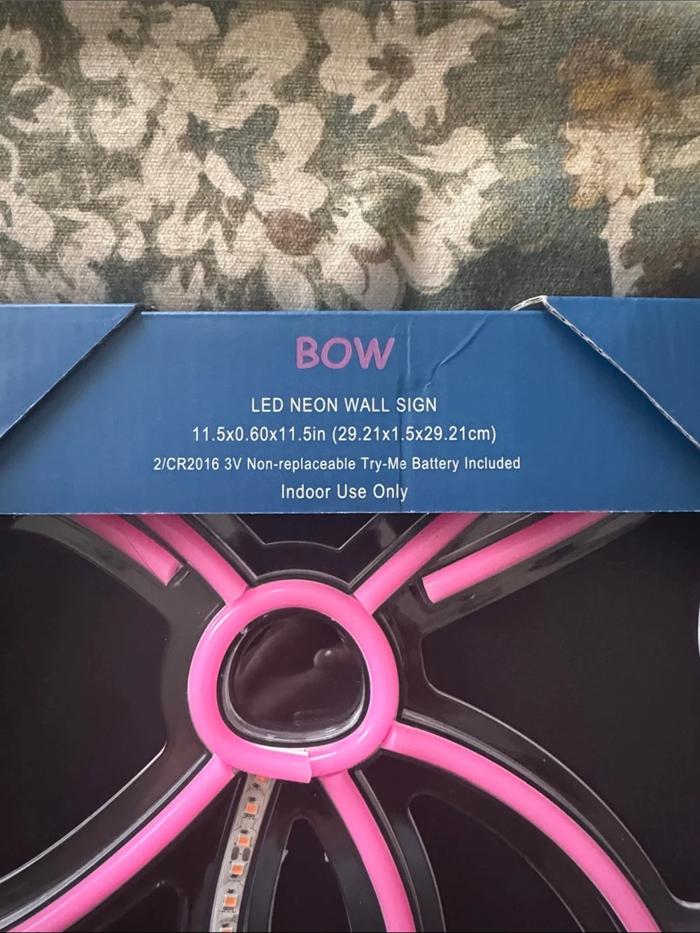 Pink LED Bow Wall Sign - Decorative Party Accent